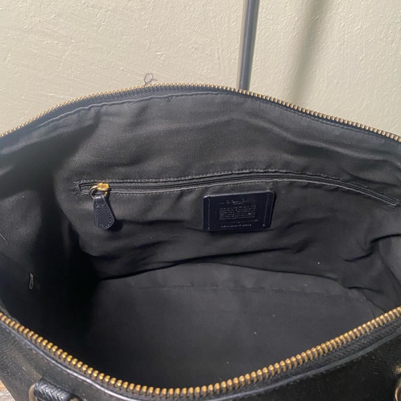 Coach Black Textured Leather Tote - Picture 9 of 14